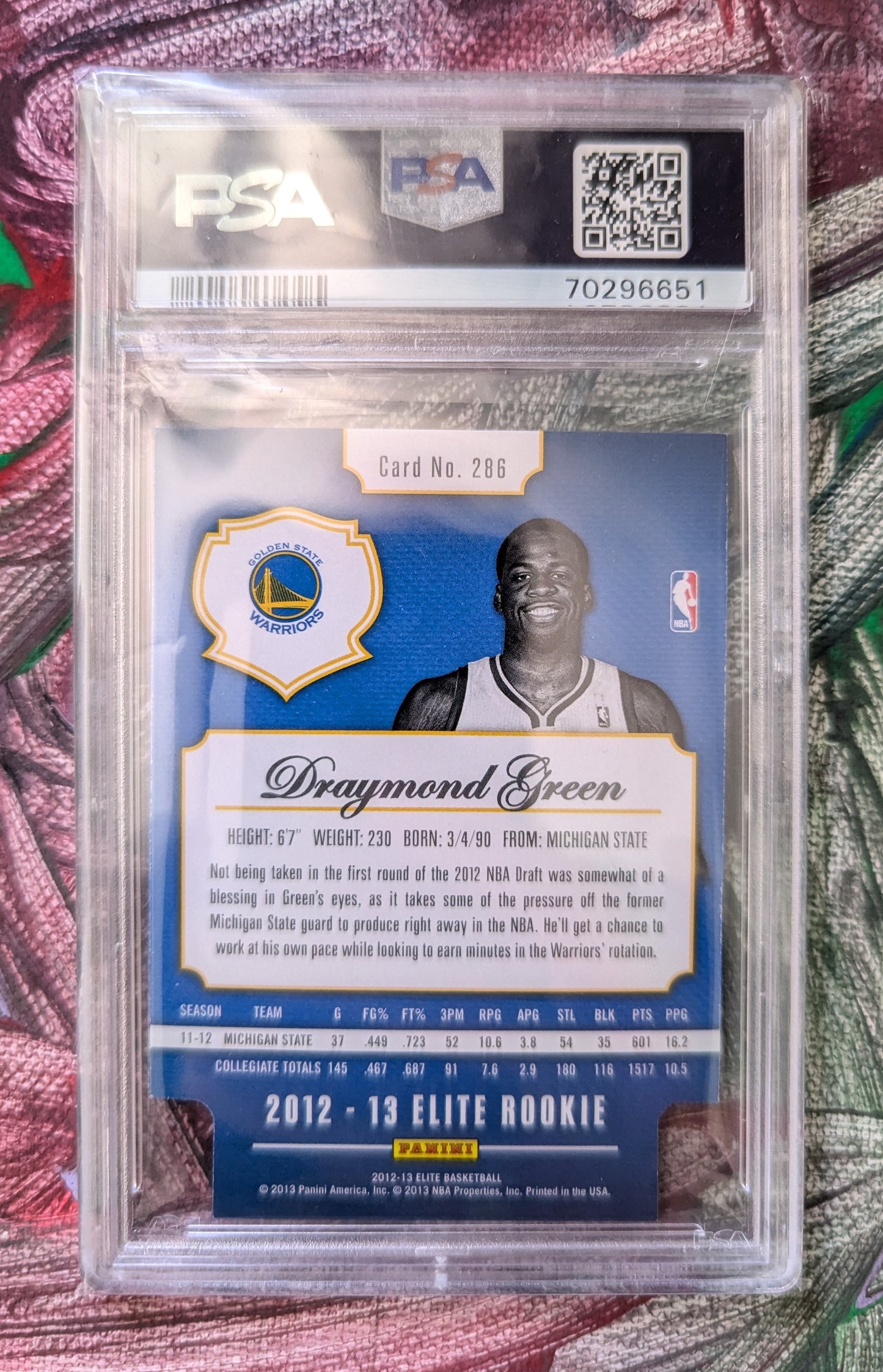 Draymond Green 2012 Panini Elite Aspirations Die-Cut 01/77 PSA 8 #286 Fiedler24