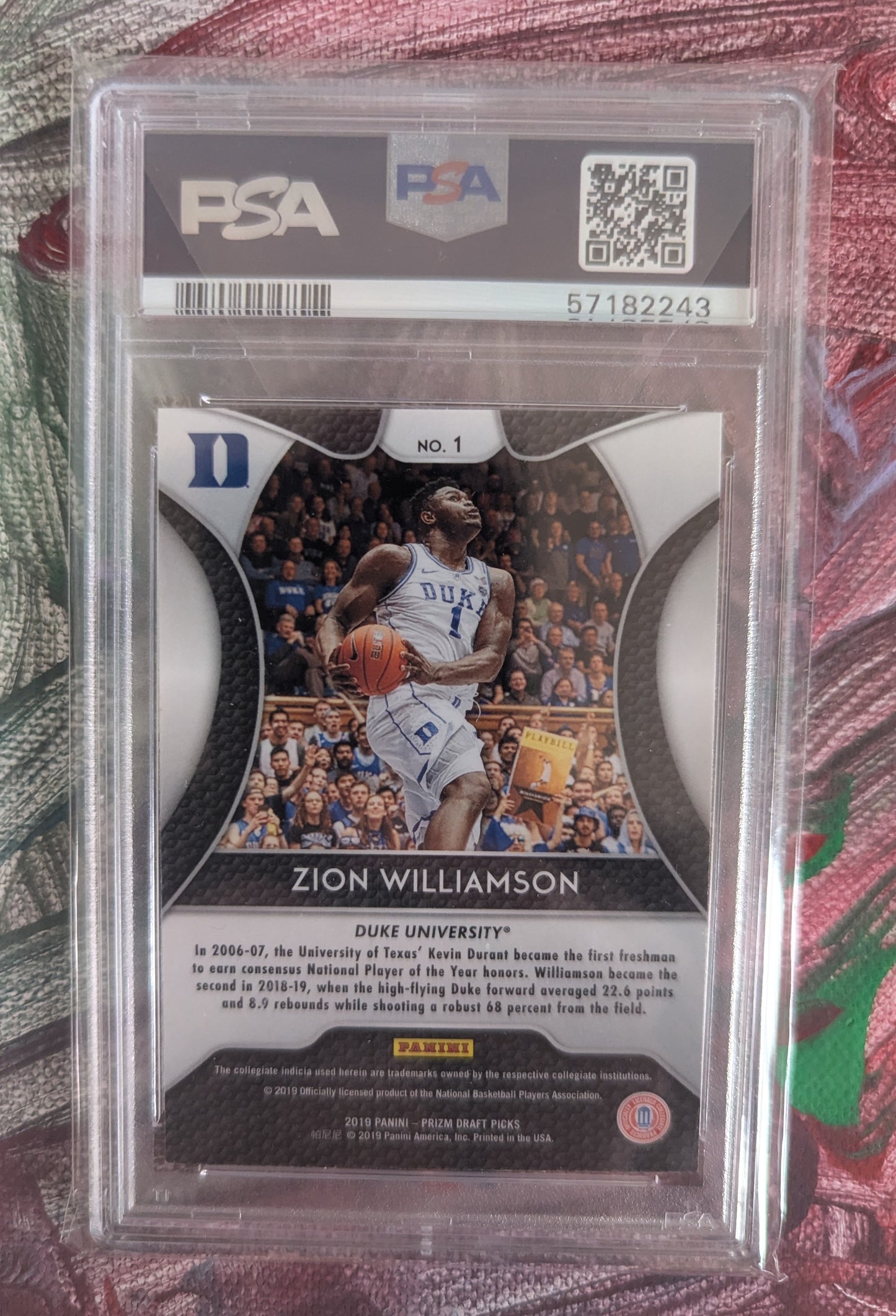 2019 Panini Prizm Draft Picks - RC Zion Williamson - PSA 9