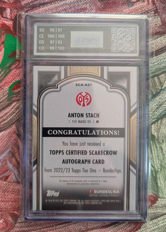 Anton Stach 2023 Topps Tier One Bundesliga Purple Scarecrow 01/50 AOG 10 #SCA-AST