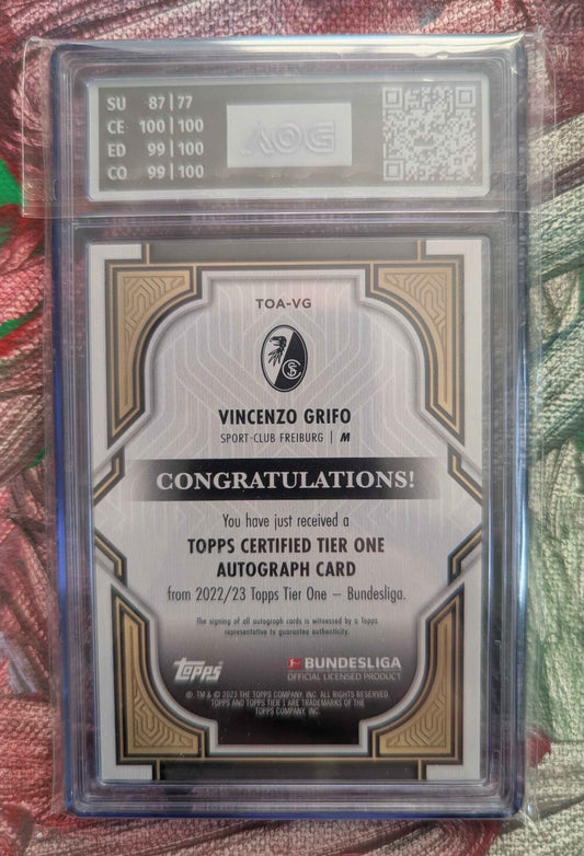 Vincenzo Grifo 2023 Topps Tier One Bundesliga Red 10/10 AOG 9 #TOA-VG