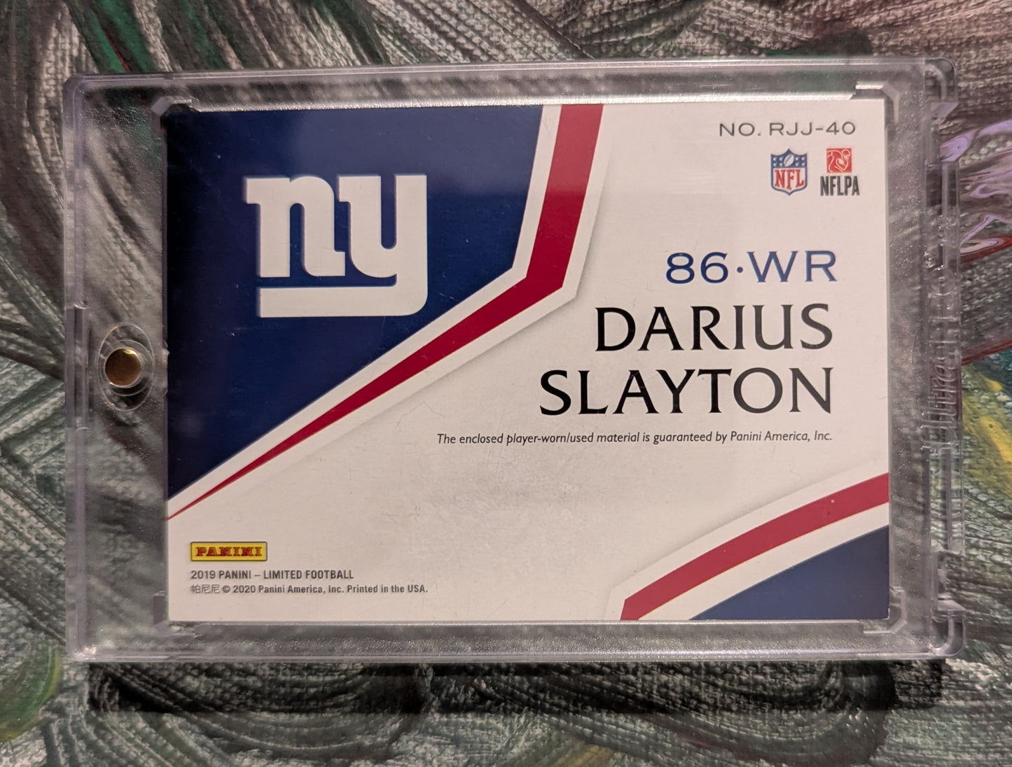Panini Limited Football 2019 - Rookie Patch - Darius Slayton 5/5, #RJJ-40, Player-Worn