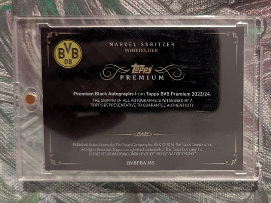 Marcel Sabitzer 2023-24 Topps BVB Premium Black Auto 14/15 #BVBPBA-MS Fiedler24