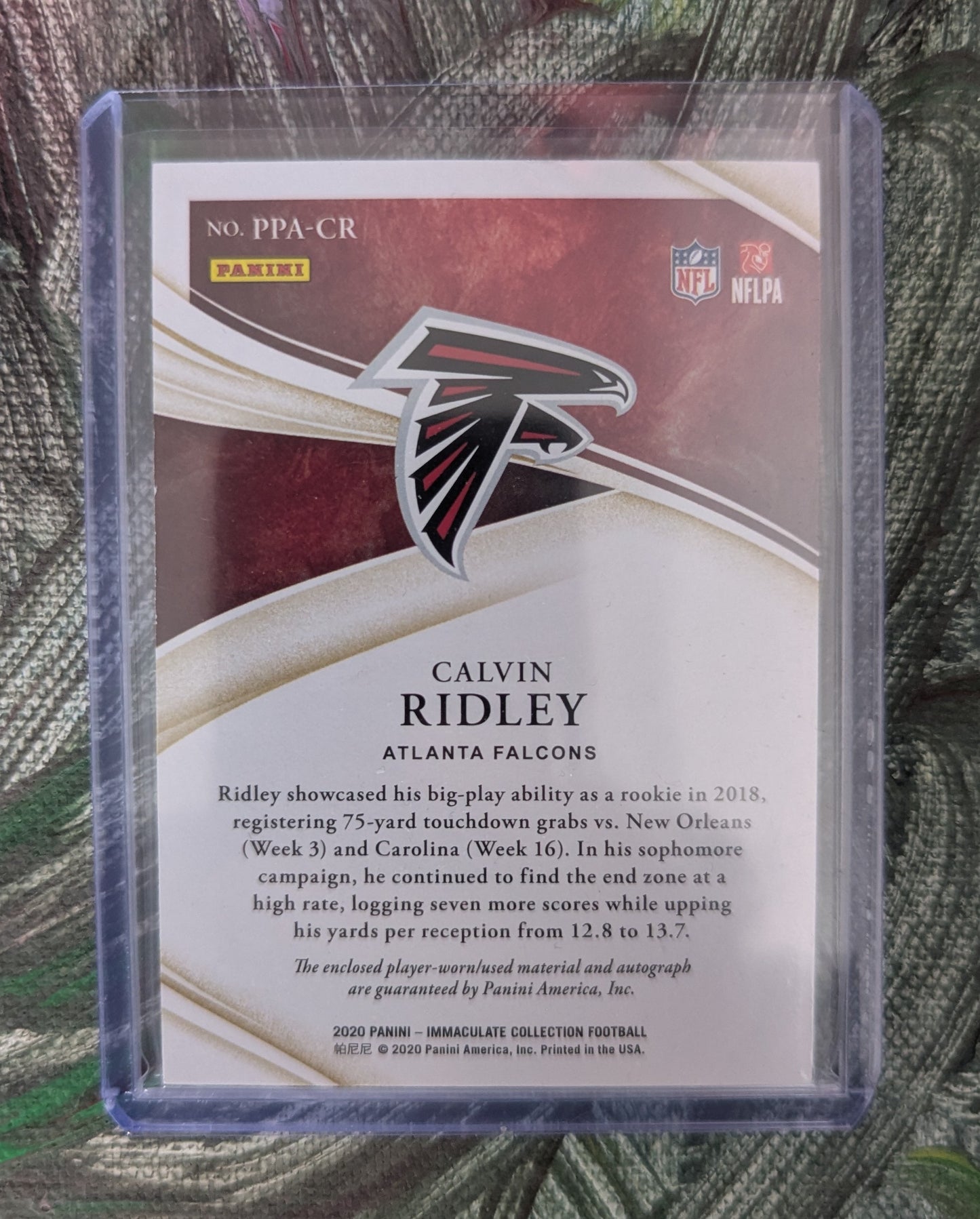 Panini Immaculate Football 2020 - Auto, Patch - Calvin Ridley 36/99, #PPA-CR, Worn