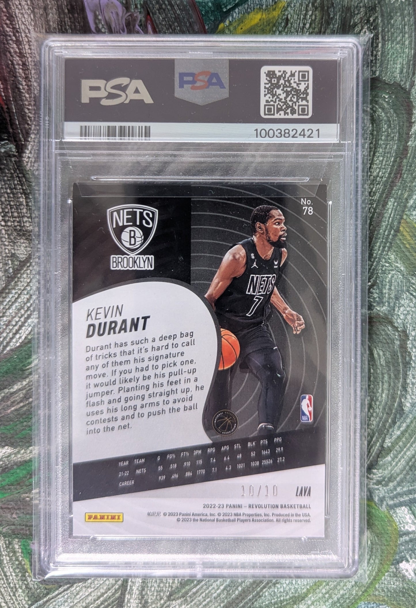 Kevin Durant 2022/23 Panini Revolution Lava 10/10 PSA 8 #78 Pop 2 ! Fiedler24