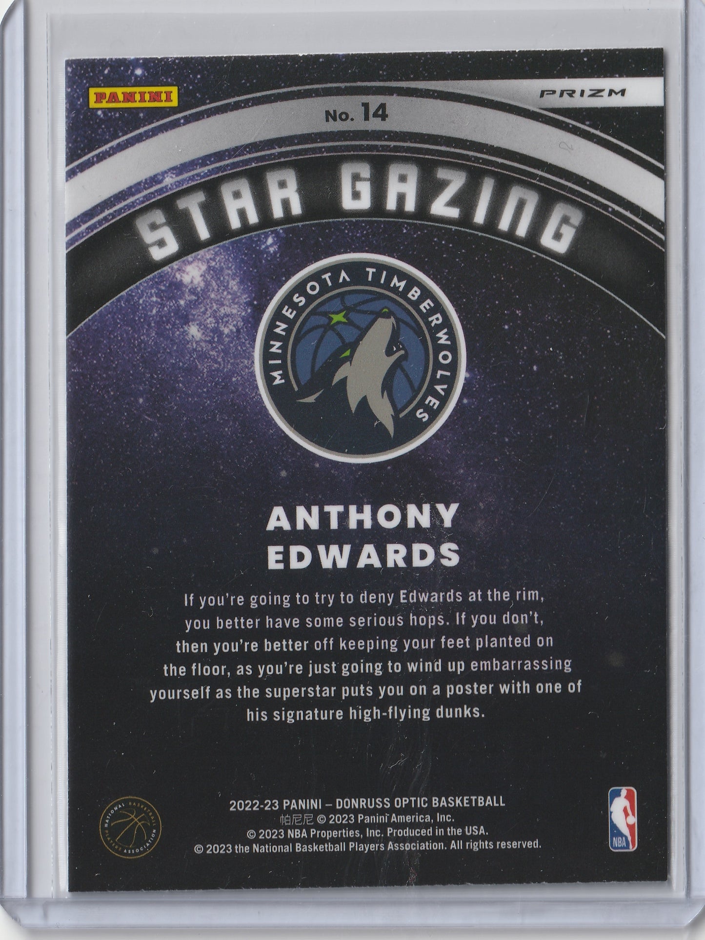 Panini Donruss Optic 2022-23 - Star Gazing, Holo Prizm - Anthony Edwards, #14