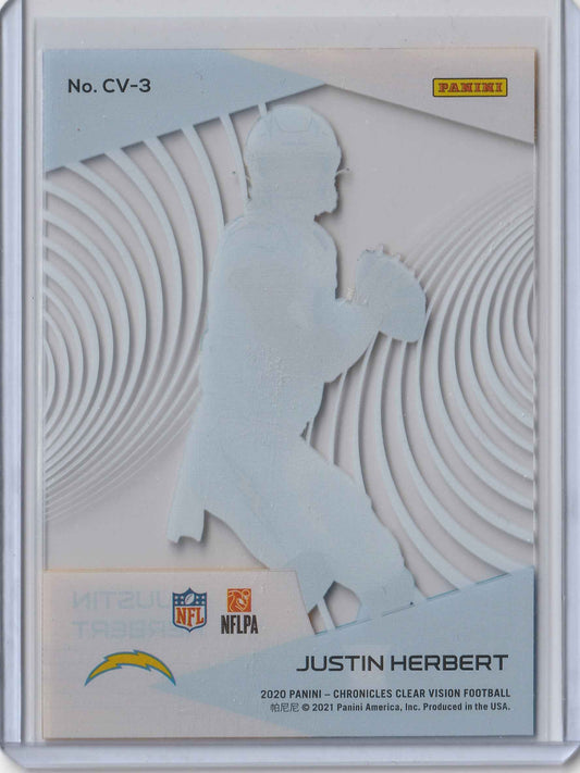 Justin Herbert 2020 Panini Chronicles Clear Vision Rookies #CV-3
