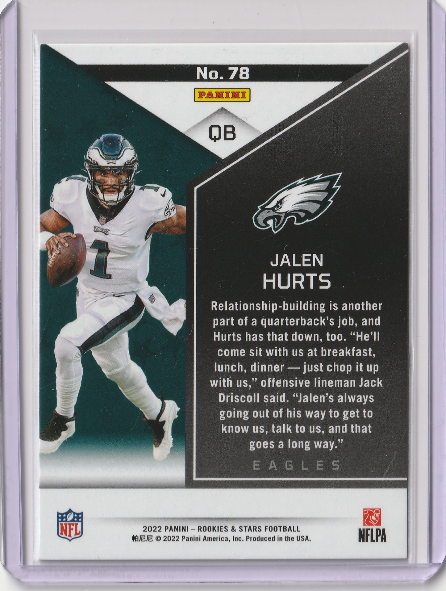 2022 Panini Rookies & Stars - Orange - Jalen Hurts 011/175, #78 - Double Jersey Nr.