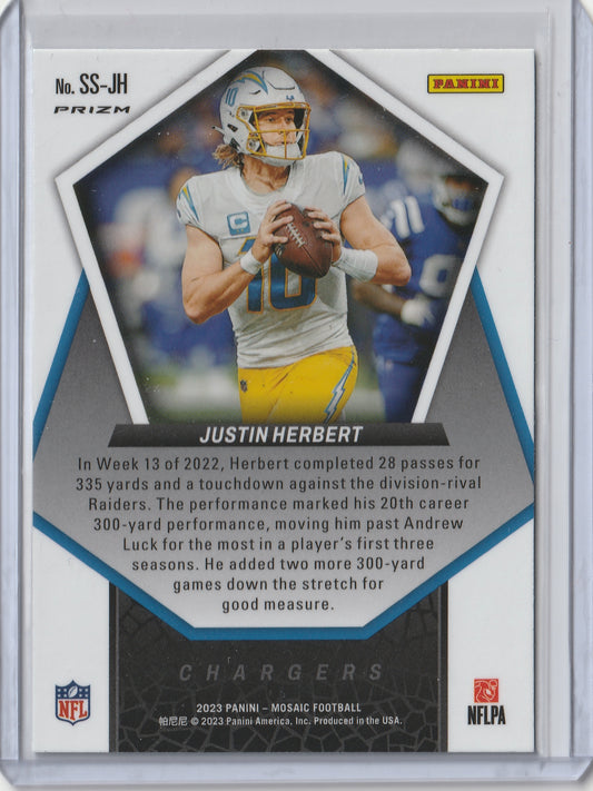 Justin Herbert 2023 Panini Mosaic Swagger Mosaic Silver Prizm #SS-JH Fiedler24
