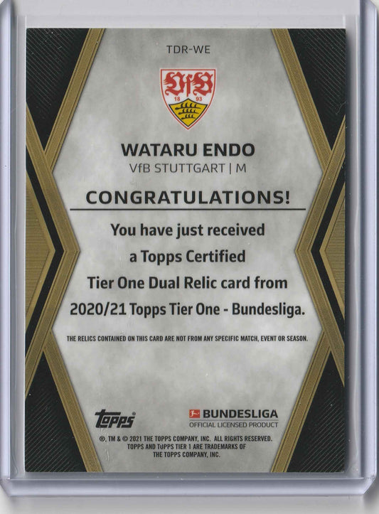 Wataru Endo 2020-21 Topps Tier One Bundesliga Dual Relic 10/25 #TDR-WE