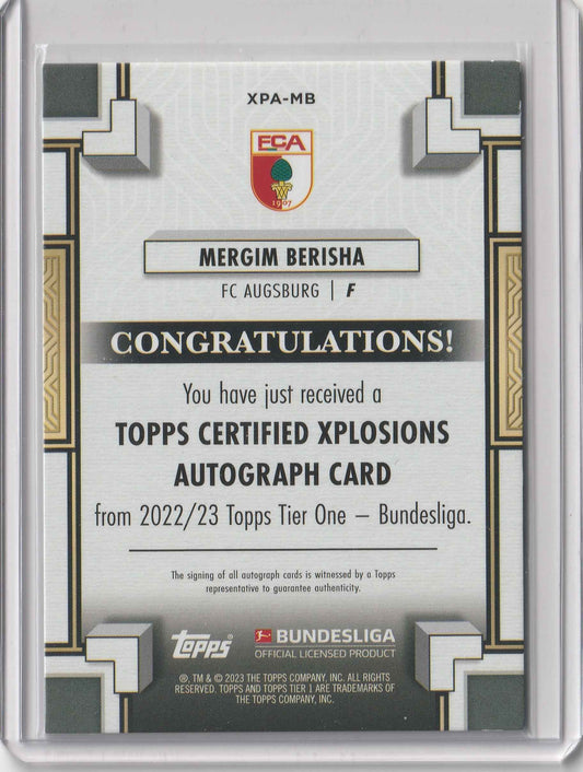 Mergim Berisha 2022/23 Topps Tier One Bundesliga Auto Xplosions 053/120 #XPA-MB