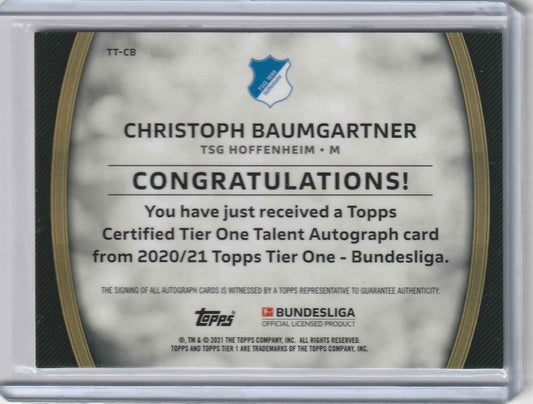 Christoph Baumgartner 2020/21 Topps Tier One Bundesliga Talent 097/100 #TT-CB