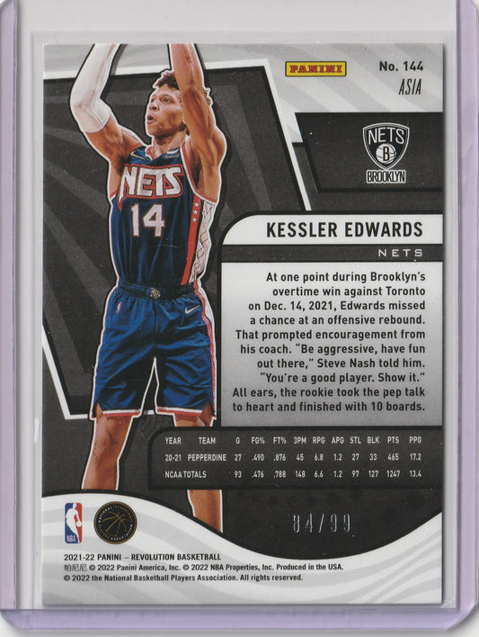 Kessler Edwards 2021-22 Panini Revolution Asia Holo Silver 84/99 #144 Fiedler24
