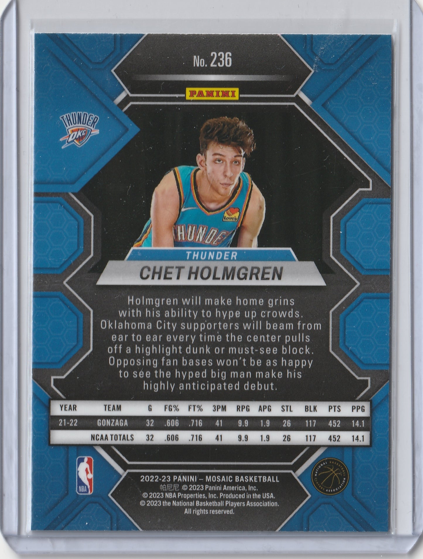 2022-23 Panini Mosaic - Rookies - Chet Holmgren, #236
