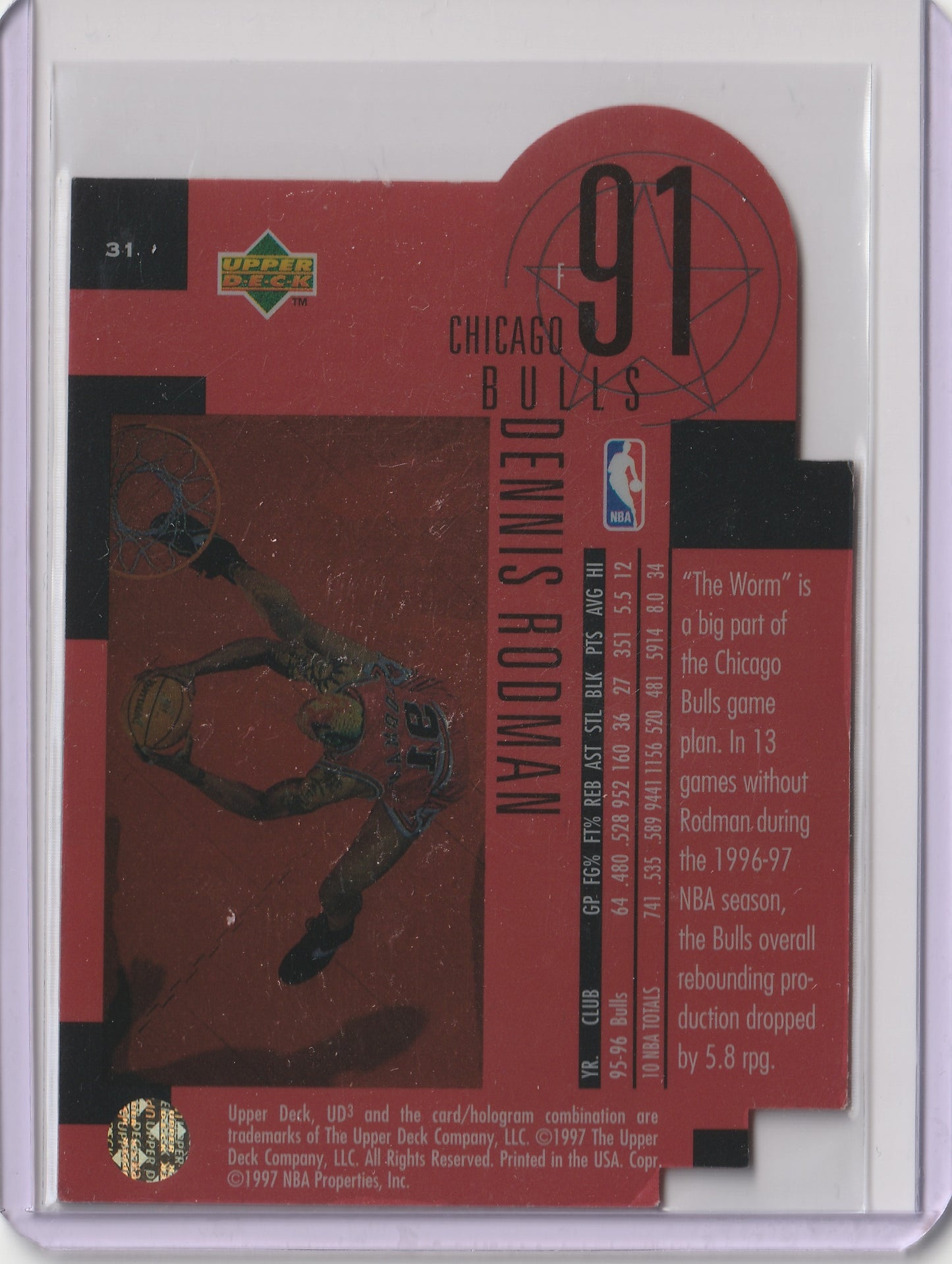 1996-97 Upper Deck UD3 - Star Focus - Dennis Rodman, #31