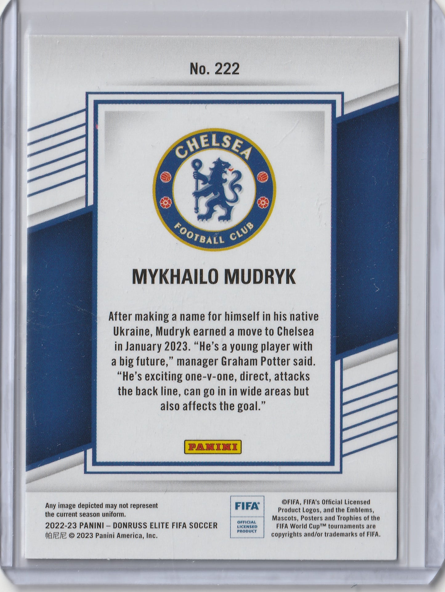 Mykhailo Mudryk 2022 Panini Donruss Elite FIFA Aspirations RC 13/84 #222 Fiedler24