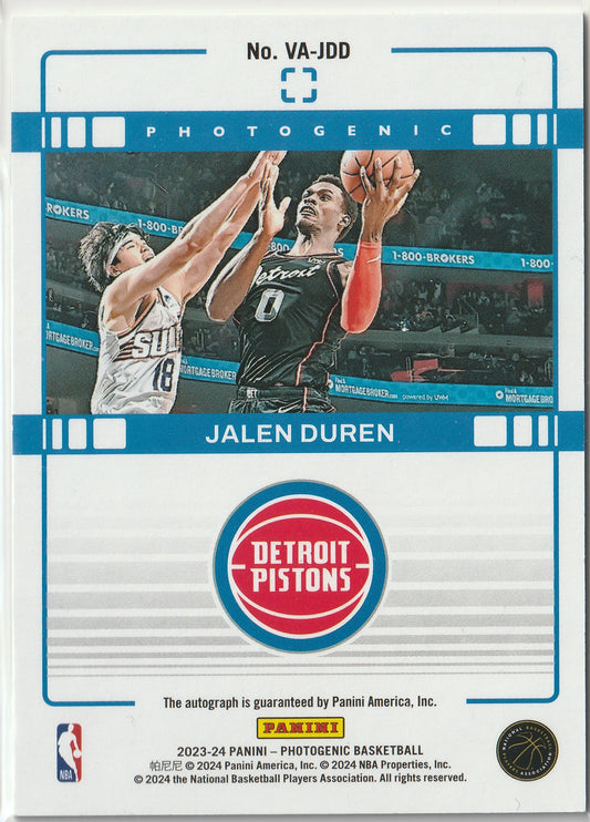 Jalen Duren 2023/24 Panini Photogenic Veteran Autograph Maze 11/25 #VA-JDD Fiedler24