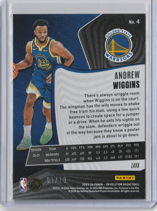 Andrew Wiggins 2023/24 Panini Revolution Lava 01/10 #4 Fiedler24