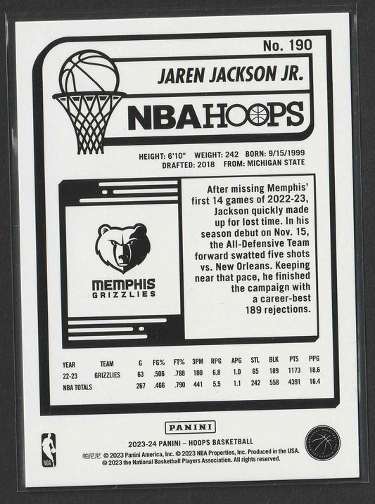 Jaren Jackson Jr. 2023/24 Panini NBA Hoops Hyper Green 18/25 #190