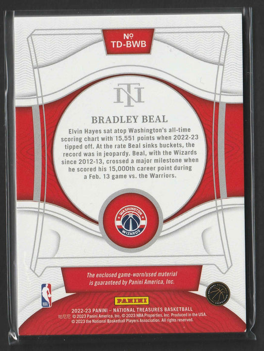 Bradley Beal 2022/23 National Treasures Threads 96/99 #TD-BWB Game-Worn
