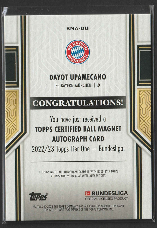 Dayot Upamecano 2022/23 Topps Tier One Bundesliga Ball Magnet Auto Purple 05/50 #BMA-DU