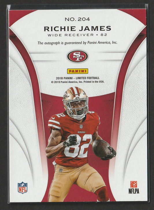 Richie James 2018 Panini Limited Gold Spotlight Rookie Autograph 44/50 #204 Fiedler24