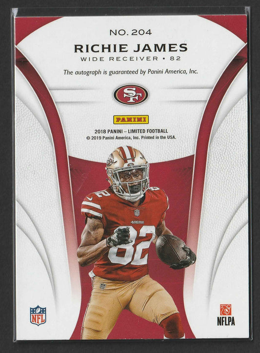 Richie James 2018 Panini Limited Gold Spotlight Rookie Autograph 44/50 #204