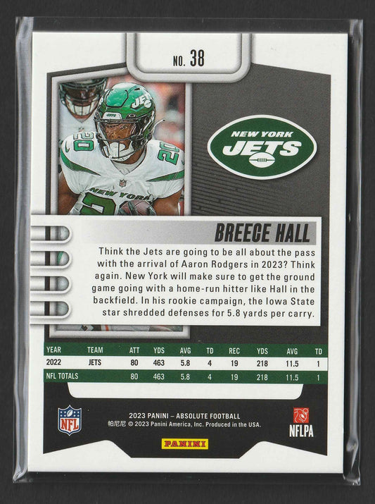 Breece Hall 2023 Panini Absolute Purple Spectrum 5/5 #38