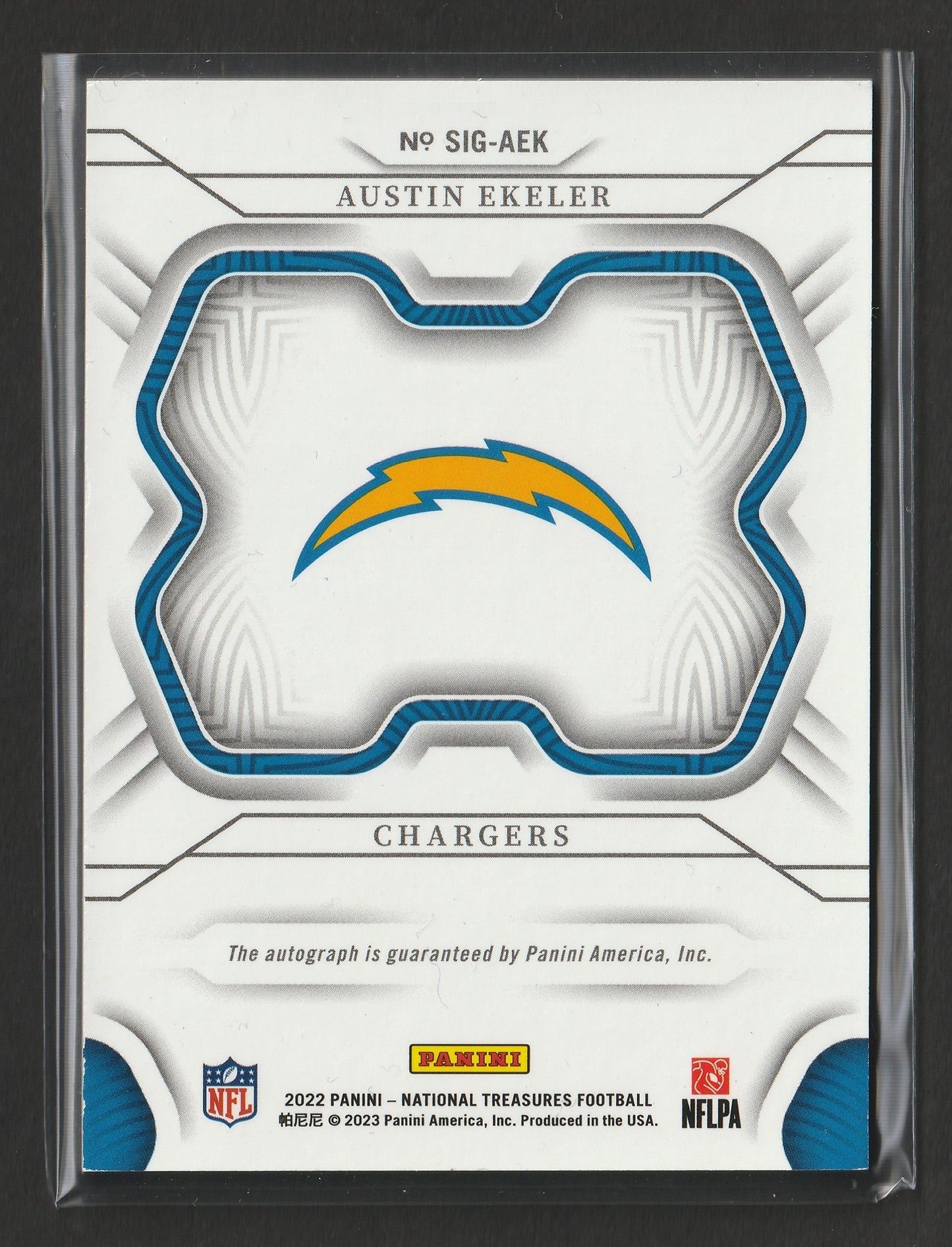 Austin Ekeler 2022 Panini National Treasures 83/99 #SIG-AEK Fiedler24