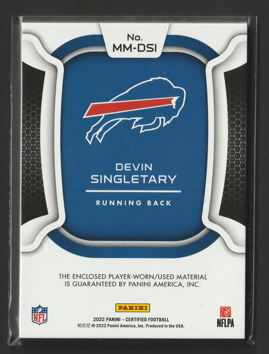 Devin Singletary 2022 Panini Certified Mirror Purple Etch 2/5 #MM-DSI Player-Worn Fiedler24