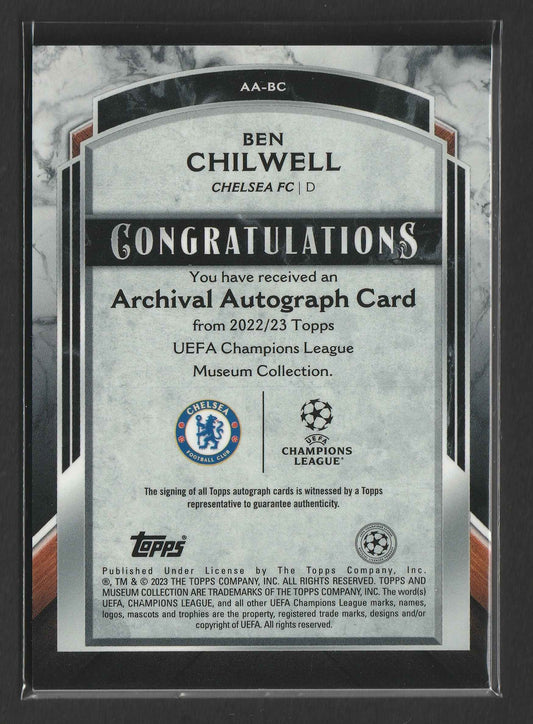 Ben Chilwell 2022/23 Topps Museum Collection UCL Archival Auto Amethyst 54/99 #AA-BC