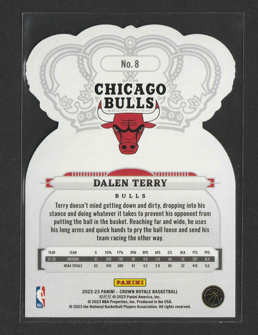 Dalen Terry 2022-23 Panini Crown Royale 1st Off the Line FOTL Green Crystal 03/21 #8