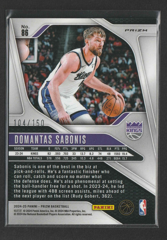 Domantas Sabonis 2024-25 Panini Prizm Fast Break Blue Prizm 104/150 #86