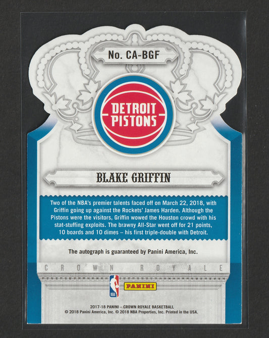 Blake Griffin 2017-18 Panini Crown Royale Autographs Blue 07/25 #CA-BGF - Fiedler24