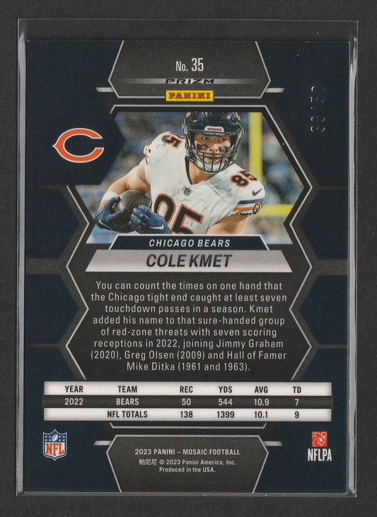 Cole Kmet 2023 Panini Mosaic No Huddle Purple Mosaic Prizm 39/50 #35