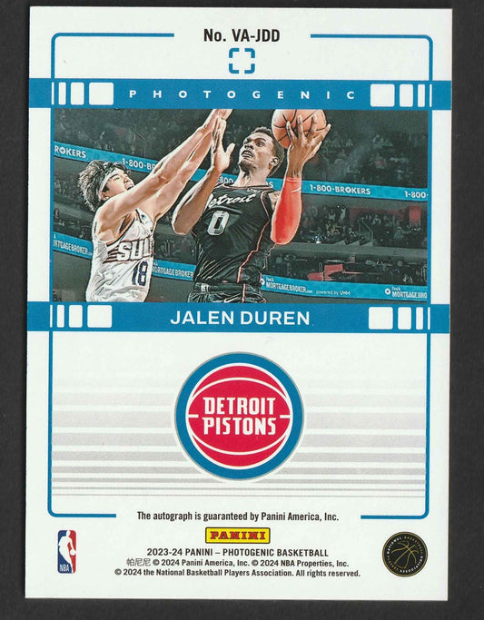 Jalen Duren 2023/24 Panini Photogenic Veteran Autograph Maze 11/25 #VA-JDD