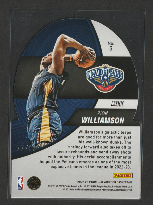 Zion Williamson 2022-23 Panini Revolution Liftoff! Cosmic 77/99 #5 - Fiedler24