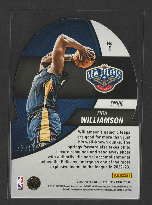 Zion Williamson 2022-23 Panini Revolution Liftoff! Cosmic 77/99 #5