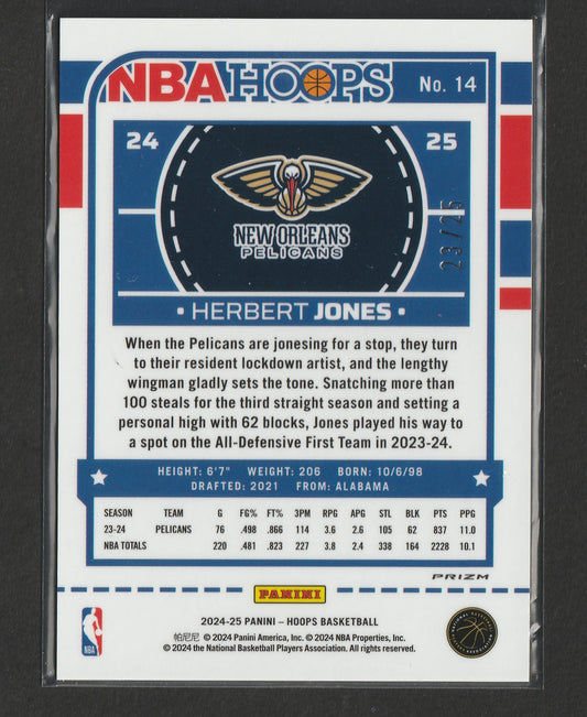 Herbert Jones 2024-25 Panini NBA Hoops Premium Mojo Prizm 23/25 #14 - Fiedler24
