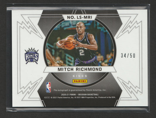 Mitch Richmond 2020-21 Panini Obsidian Electric Etch Orange Auto 34/50 #LS-MRI