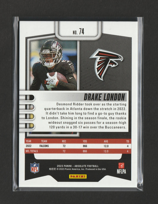 Drake London 2023 Panini Absolute Blue Spectrum 12/50 #74