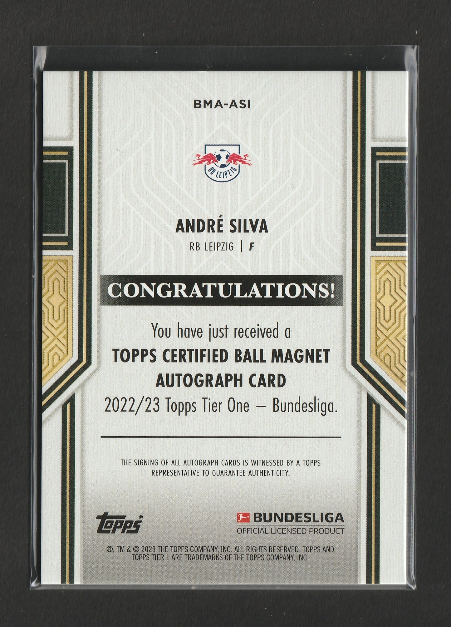 André Silva 2022-23 Topps Tier One Bundesliga Ball Magnet Auto 070/110 #BMA-ASI