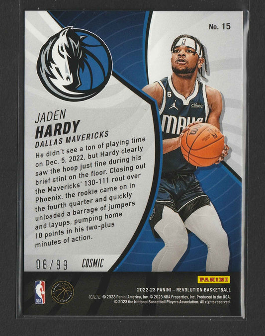 Jaden Hardy 2022-23 Panini Revolution Rookie Revolution Cosmic 06/99 #15