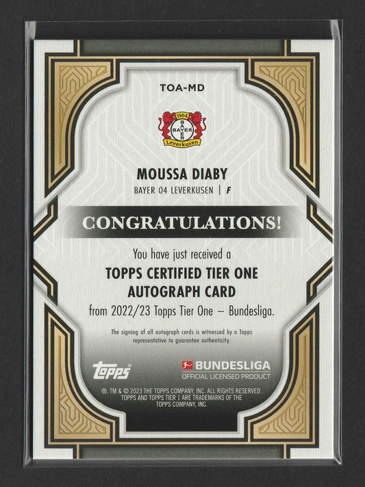 Moussa Diaby 2022-23 Topps Tier One Bundesliga Auto 040/100 #TOA-MD