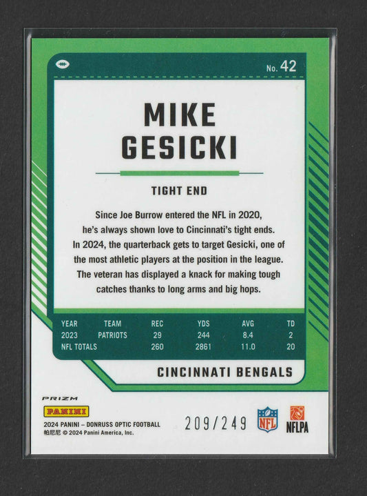 Mike Gesicki 2024 Panini Donruss Optic Orange Prizm 209/249 #42
