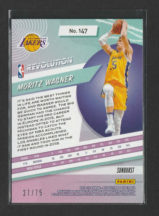 Moritz Wagner 2018-19 Panini Revolution Sunburst 27/75 RC #147