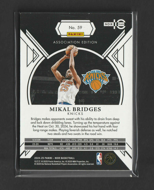Mikal Bridges 2024-25 Panini Noir Association Edition International 15/15 #59