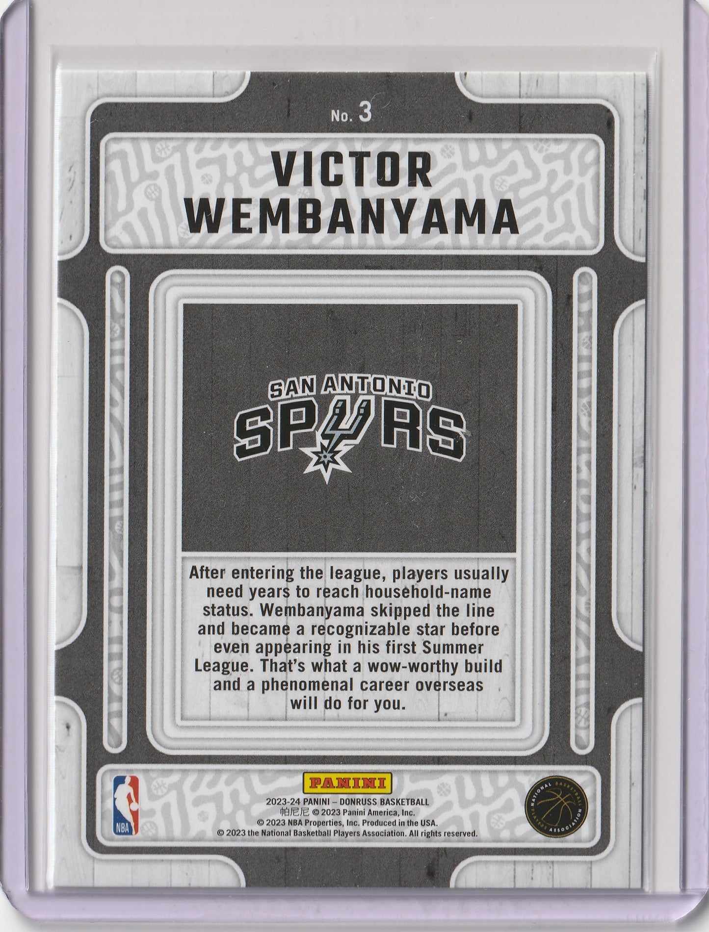 Panini Donruss 2023-24 - Hardwood Masters- RC Victor Wembanyama, #3
