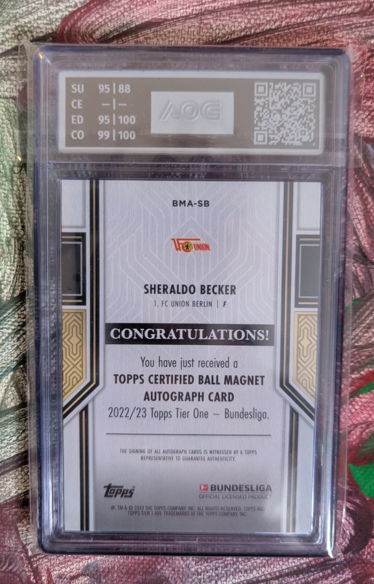Sheraldo Becker 2023 Topps Tier One Bundesliga Ball Magnet Black 07/25 AOG 9,5 #BMA-SB Fiedler24