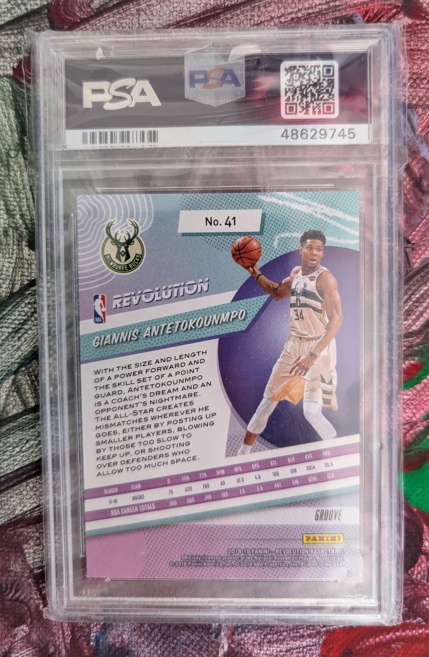 Giannis Antetokounmpo 2018-19 Panini Revolution Groove PSA 10 #41 Fiedler24