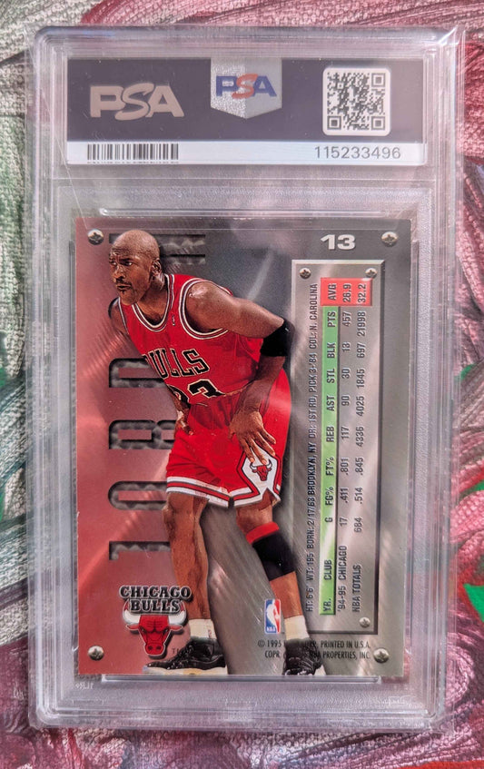 Michael Jordan 1995/96 Fleer Metal Silver Spotlight PSA 8 #13